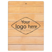 編集可能カスタムロゴ木材デザイン クリップボード (裏面)