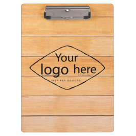 編集可能カスタムロゴ木材デザイン クリップボード