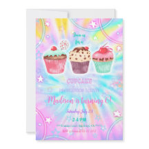 編集可能カップケーキ誕生日招待状