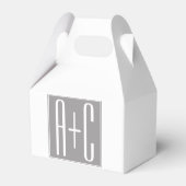 編集可能カップルイニシャル |白とグレー フェイバーボックス (裏面サイド)