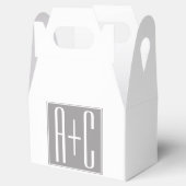 編集可能カップルイニシャル |白とグレー フェイバーボックス (オープン)