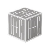 編集可能カップルイニシャル |白とグレー フォトキューブ (裏面アングル)