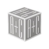 編集可能カップルイニシャル |白とグレー フォトキューブ (正面アングル)