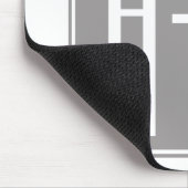 編集可能カップルイニシャル |白とグレー マウスパッド (コーナー)