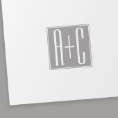 編集可能カップルイニシャル |白とグレー ラッピングペーパー