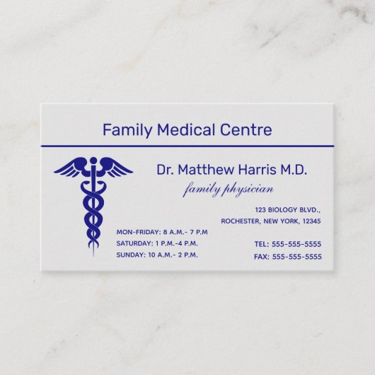 編集可能カドゥセウス医療プロフェッショナル事業 名刺 (正面)