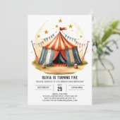 編集可能カラフルディライト回路誕生日 招待状 (スタンド正面)