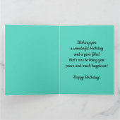 編集可能カラフルバルーンと風車誕生日 カード (内部)