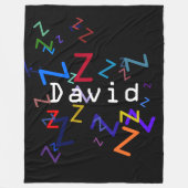 編集可能カラフル文字選択した任意の名前または単語 フリースブランケット (正面)