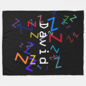 編集可能カラフル文字選択した任意の名前または単語 フリースブランケット (正面(横))