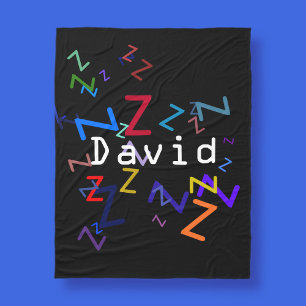 編集可能カラフル文字選択した任意の名前または単語 フリースブランケット