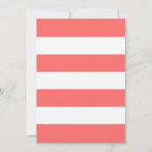 編集可能カラーいかりとストライプ白結婚色 招待状 (裏面)