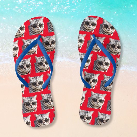 編集可能カラーおもしろいカスタムの写真を追加する ビーチサンダル