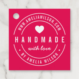 編集可能カラーはっきりした手作りラヴハートラベル フェイバータグ