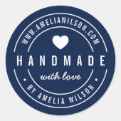 編集可能カラーはっきりした手作り愛ハート ラウンドシール (正面)