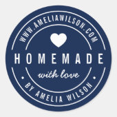 編集可能カラーはっきりした手作り愛ハート ラウンドシール (正面)