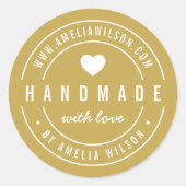 編集可能カラーはっきりした手作り愛ハート ラウンドシール (正面)