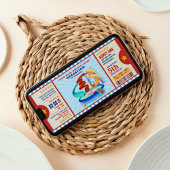 編集可能カラーウォーターパークチケット誕生日 招待状