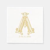 編集可能カラーオウムモノグラムオウムロゴナプキン スタンダードカクテルナプキン (正面)