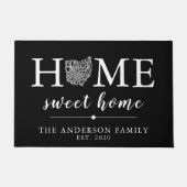 編集可能カラーオハイオパーソナライズされた州 ドアマット (正面)