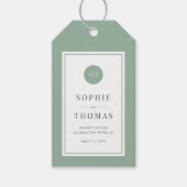 編集可能カラークラシックラウンドモノグラム結婚ズ ギフトタグ (正面)