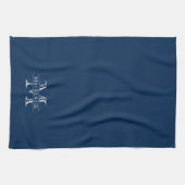 編集可能カラークラシック縁ど名モノグラム キッチンタオル (横)