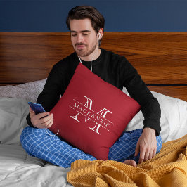 編集可能カラークラシック縁ど名モノグラム クッション