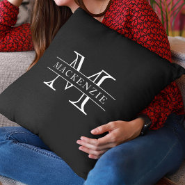 編集可能カラークラシック縁ど名モノグラム クッション