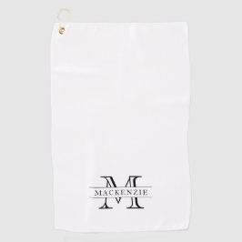 編集可能カラークラシック縁ど名モノグラム ゴルフタオル