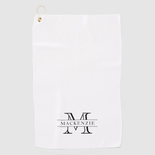 編集可能カラークラシック縁ど名モノグラム ゴルフタオル (正面)