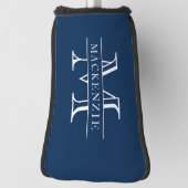 編集可能カラークラシック縁ど名モノグラム ゴルフヘッドカバー (回転90)