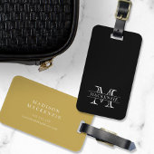 編集可能カラークラシック縁ど名モノグラム ラゲッジタグ