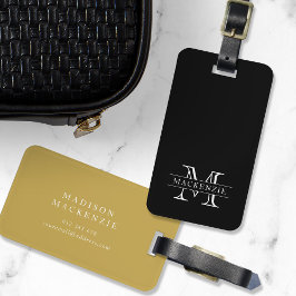 編集可能カラークラシック縁ど名モノグラム ラゲッジタグ