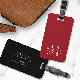 編集可能カラークラシック縁ど名モノグラム ラゲッジタグ