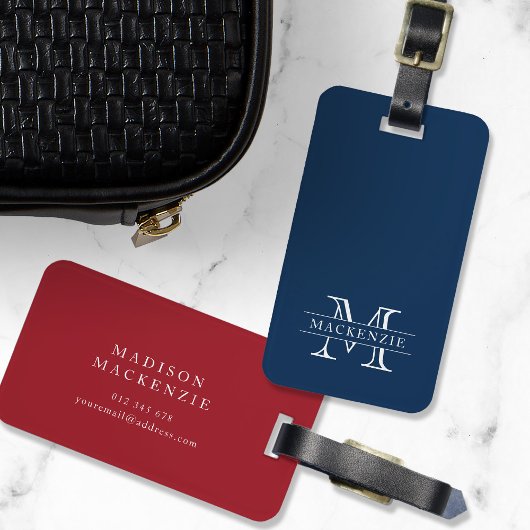 編集可能カラークラシック縁ど名モノグラム ラゲッジタグ