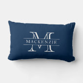 編集可能カラークラシック縁ど名モノグラム ランバークッション (裏面)
