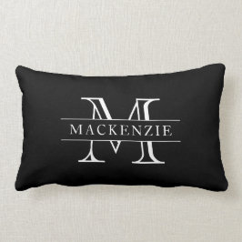 編集可能カラークラシック縁ど名モノグラム ランバークッション