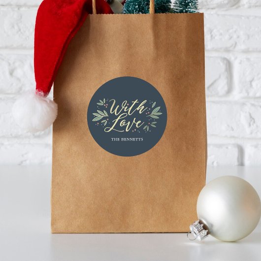 編集可能カラークリスマスグローギフトラベルシール ラウンドシール