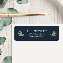 編集可能カラークリスマスグロー住所 シール