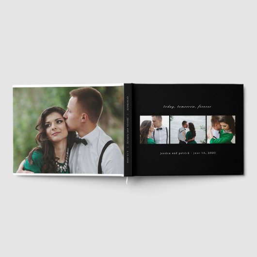 編集可能カラークリーンコラージュ結婚のゲストブック ゲストブック (全面)