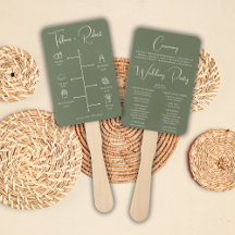 編集可能カラーグリーン結婚式プログラム