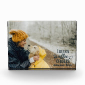 編集可能カラーコーヒー、カドル、犬の愛 フォトブロック (正面)