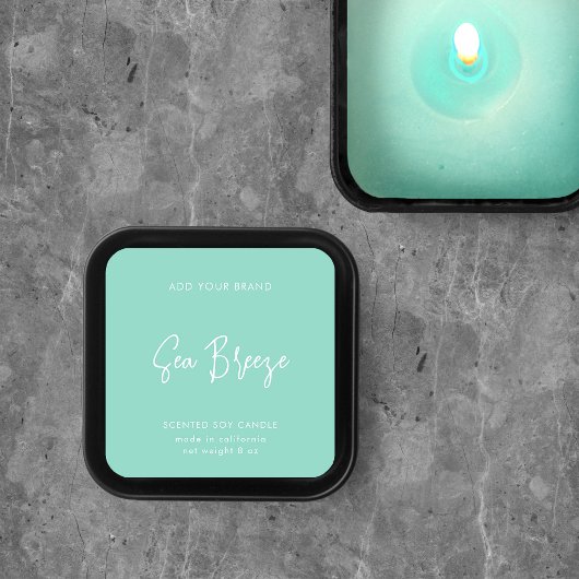 編集可能カラースクリプトミニマリスト製品ラベル スクエアシール