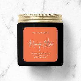 編集可能カラースクリプトミニマリスト製品ラベル スクエアシール