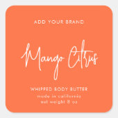 編集可能カラースクリプトミニマリスト製品ラベル スクエアシール (正面)