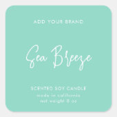 編集可能カラースクリプトミニマリスト製品ラベル スクエアシール (正面)