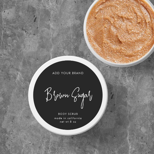 編集可能カラースクリプトミニマリスト製品ラベル ラウンドシール