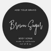 編集可能カラースクリプトミニマリスト製品ラベル ラウンドシール (正面)