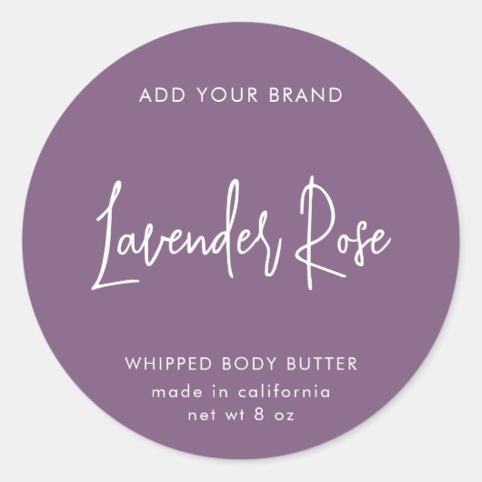 編集可能カラースクリプトミニマリスト製品ラベル ラウンドシール (正面)