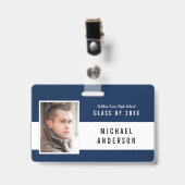 編集可能カラースクールクラス懇親会写真名 バッジ (正面 （クリップ付）)